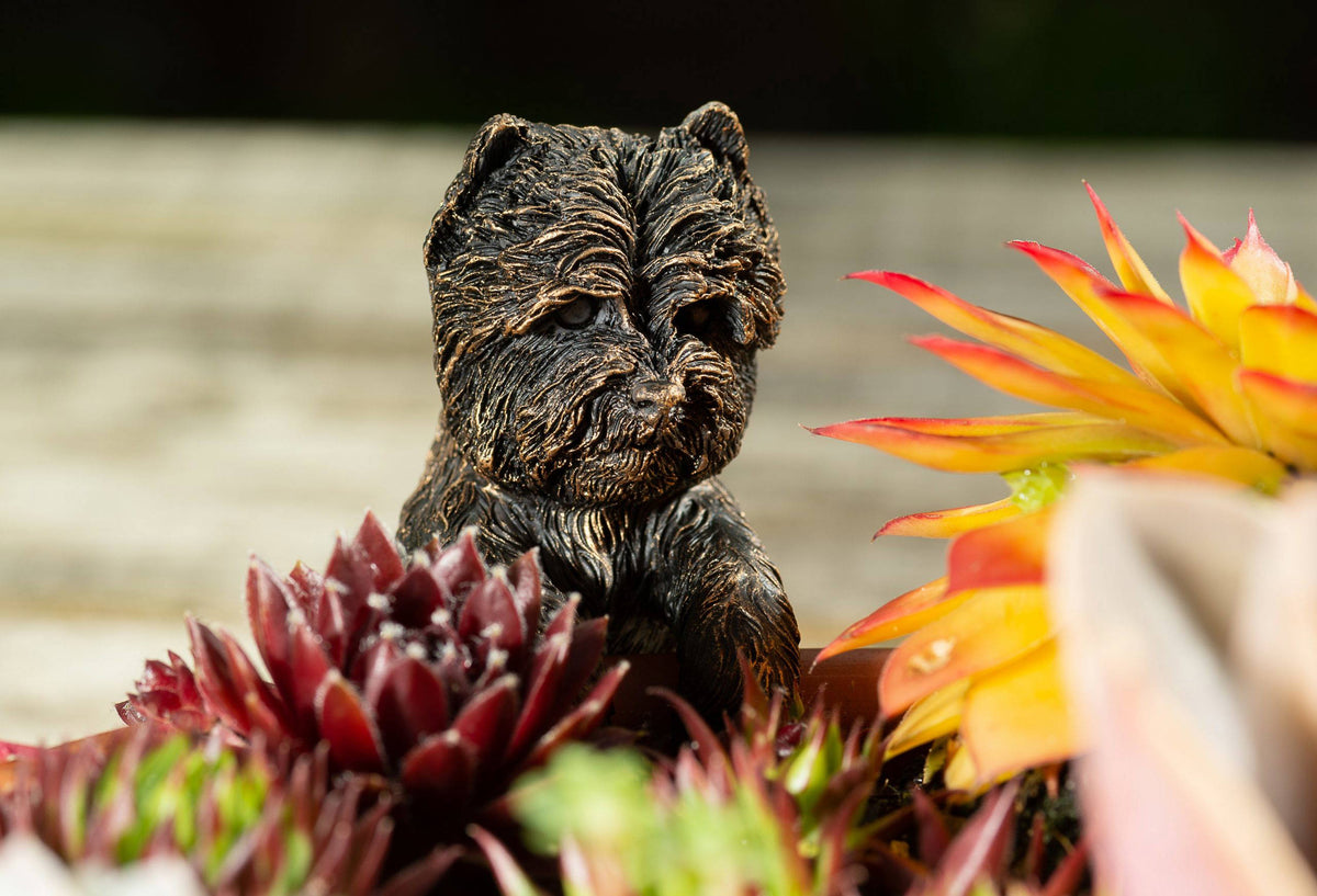 Antique Bronze Coloured West Highland Terrier Pot Buddy Plant Pot Hanger