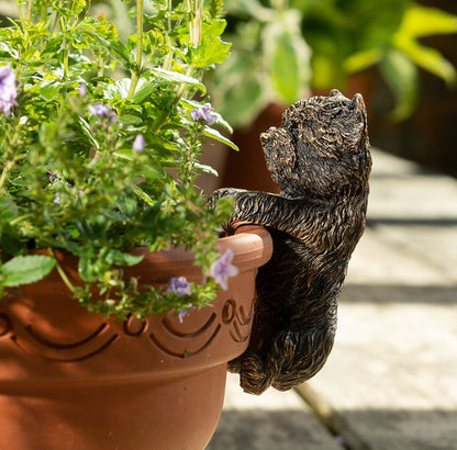 Antique Bronze Coloured West Highland Terrier Pot Buddy Plant Pot Hanger