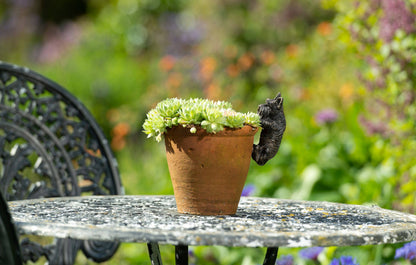 Antique Bronze Coloured Scottish Terrier Pot Buddy Pot Hanger