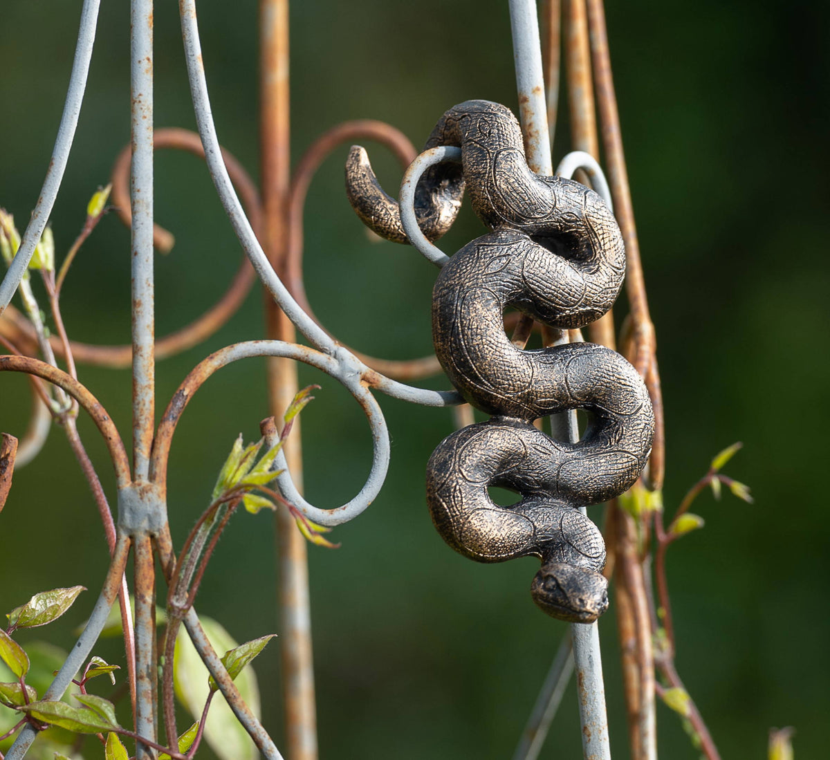 Antique Bronze Coloured Boa Constrictor Pot Buddy Plant Pot Hanger