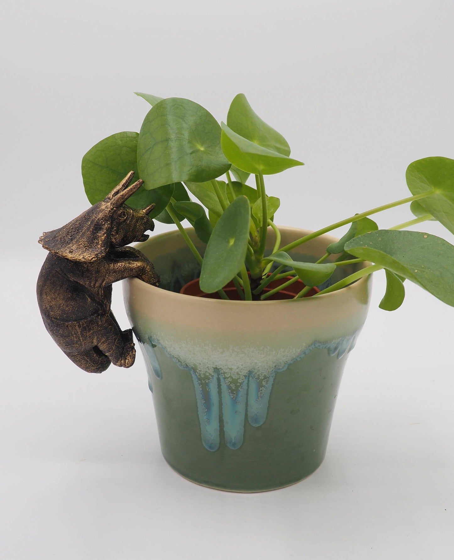 Velociraptor, Triceratops, Pteranodon Set of Three Pot Buddies Plant Pot Hangers