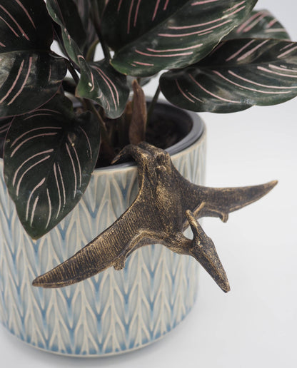 Velociraptor, Triceratops, Pteranodon Set of Three Pot Buddies Plant Pot Hangers