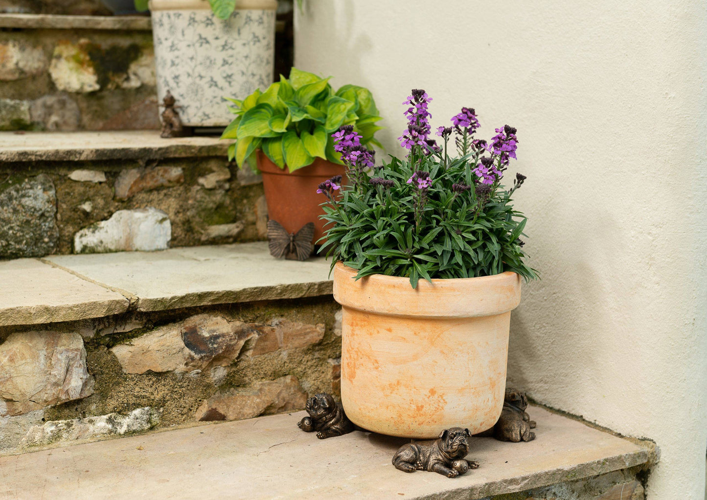 Resting British Bulldog Plant Pot Feet - Set of 3