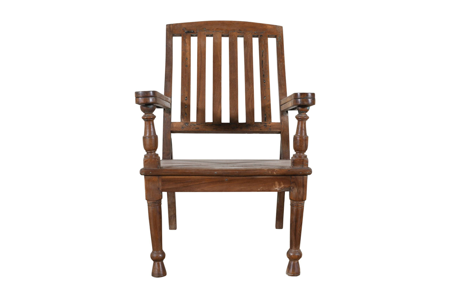 Antique Indian Teak Wood Veranda Plantation Chair