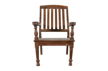 Antique Indian Teak Wood Veranda Plantation Chair