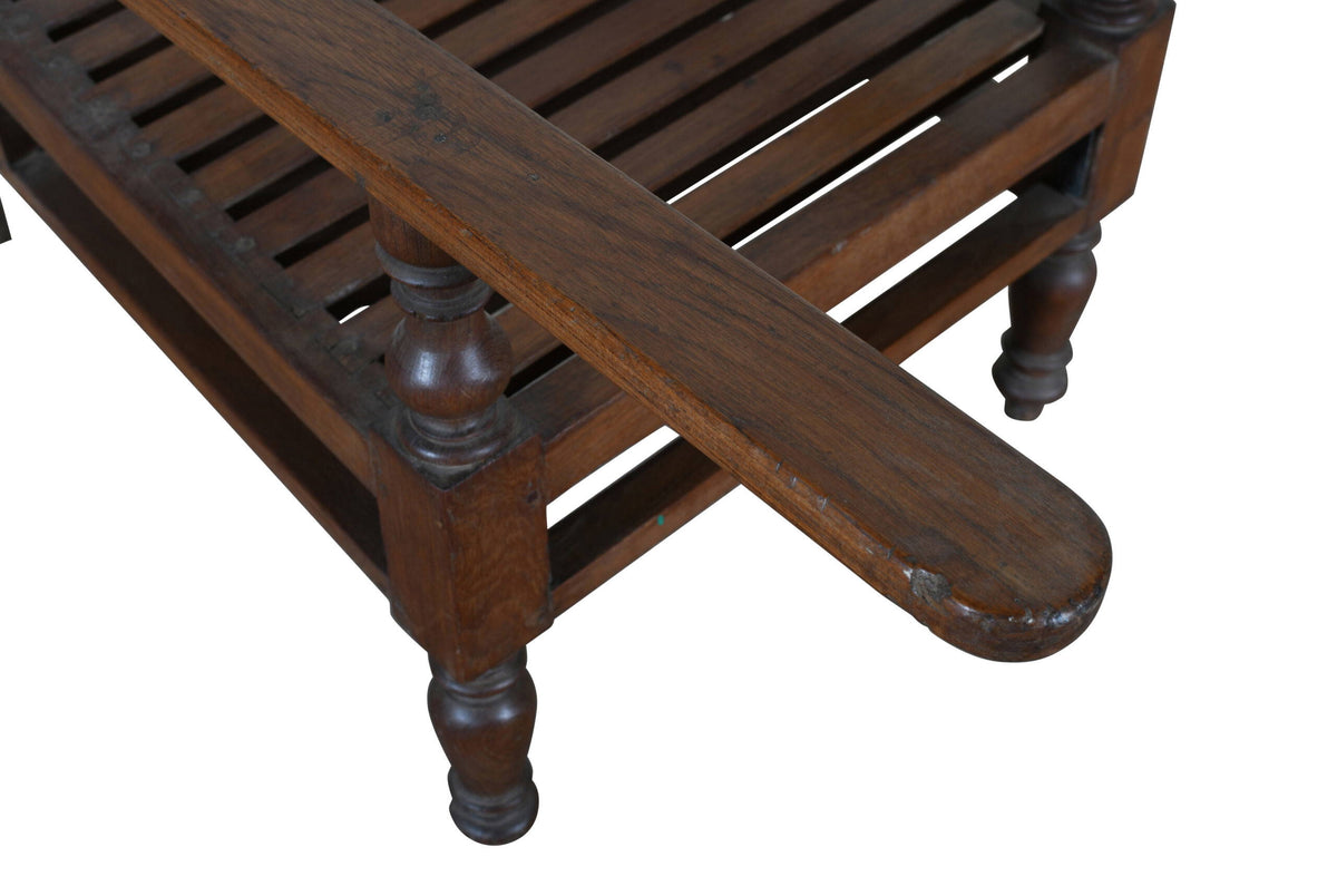 Antique Indian Teak Wood Veranda Plantation Chair