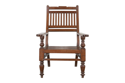 Antique Indian Teak Wood Veranda Plantation Chair