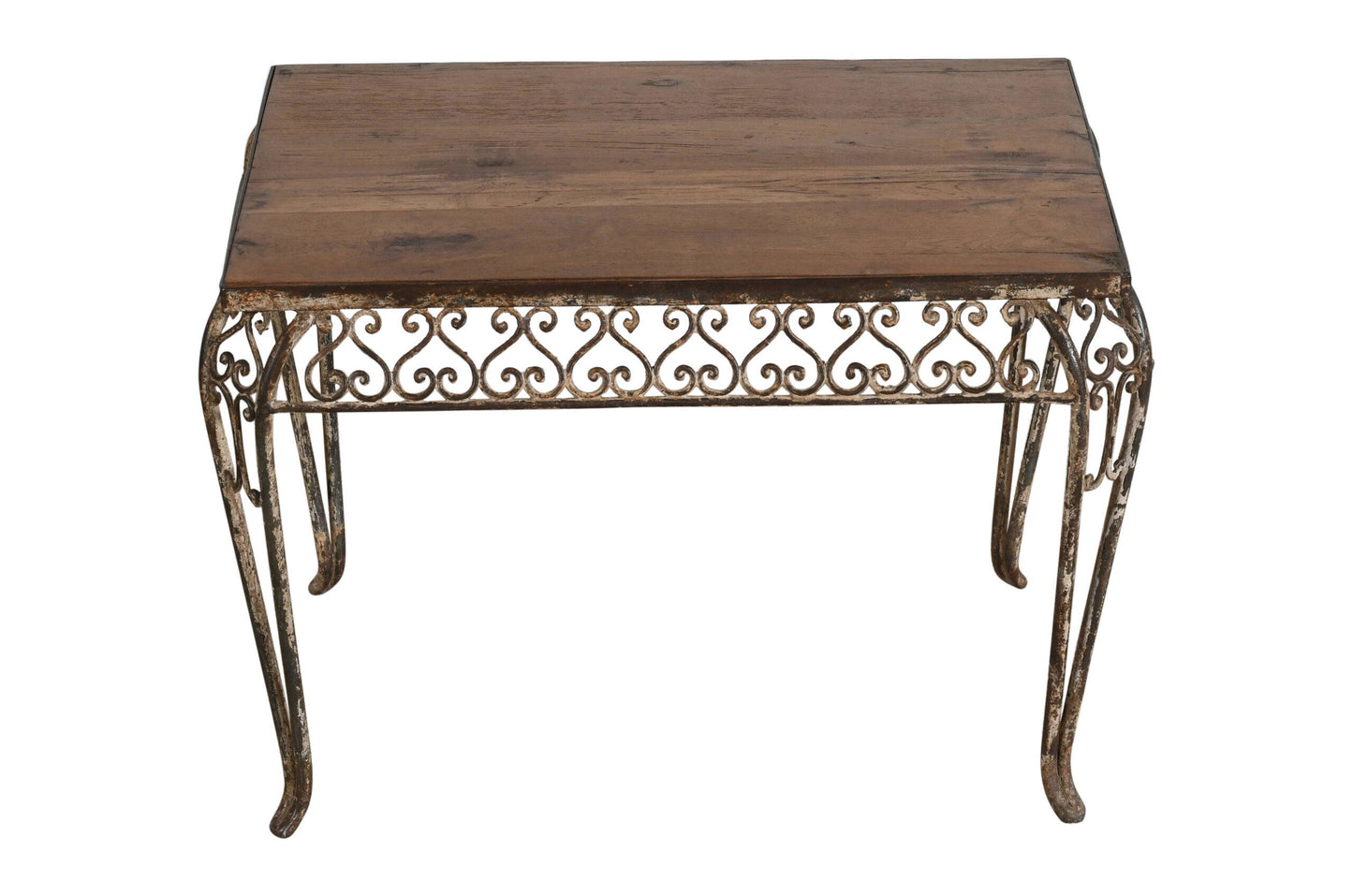 Fine Matching Pair (2) of Antique Indian Iron and Teak Wood Side Tables