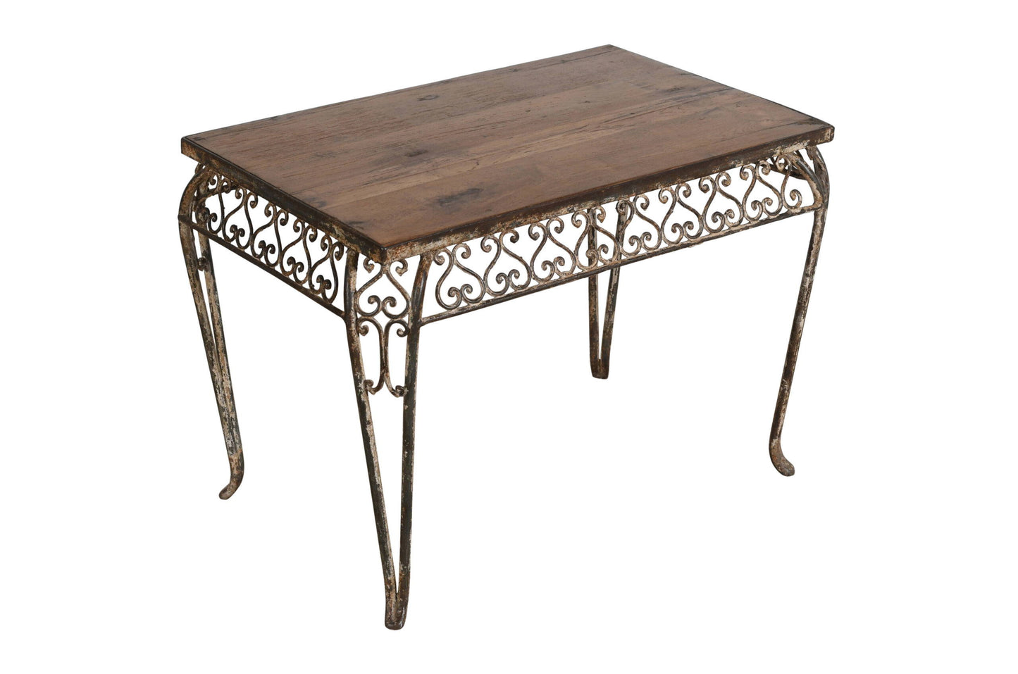 Fine Matching Pair (2) of Antique Indian Iron and Teak Wood Side Tables