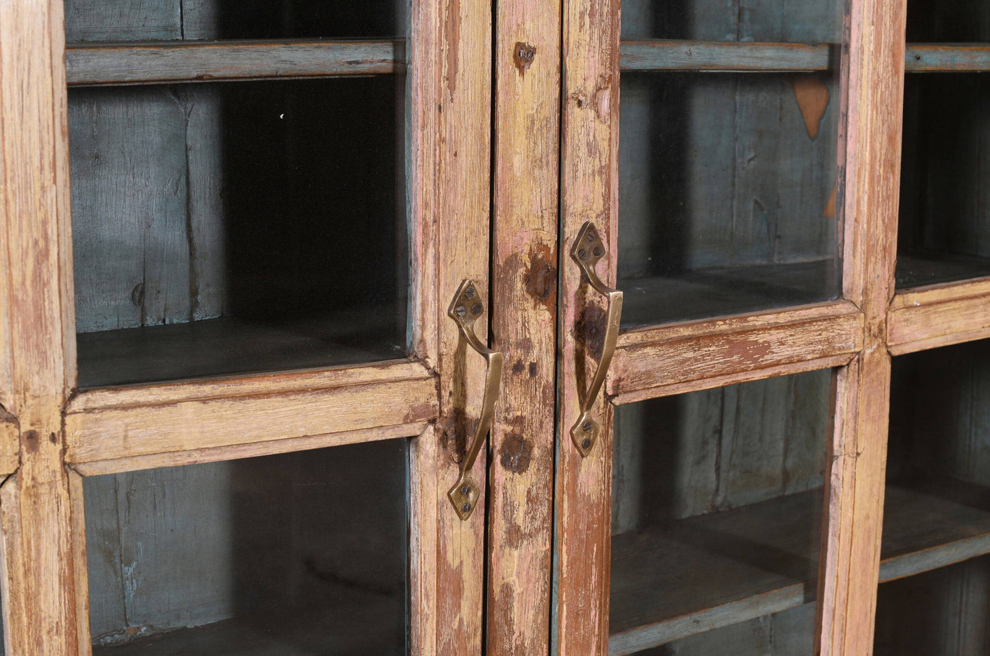 Antique Indian Teak Wood Apothecary Chest Of Drawers Dresser