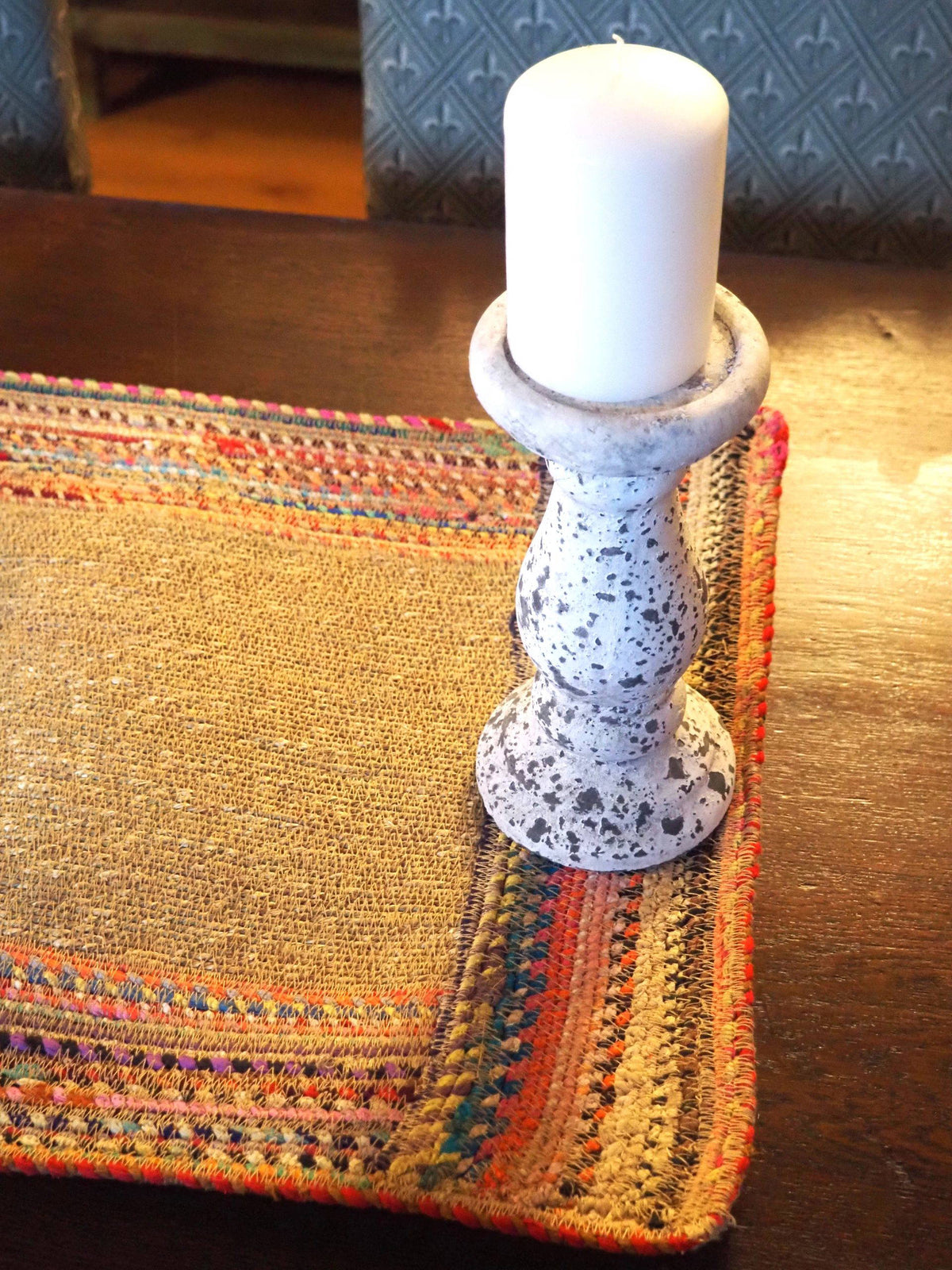 Munja And Reclaimed Fabric Eco Table Runner