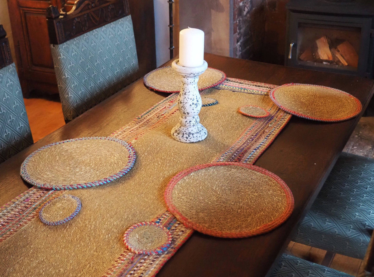 Munja And Reclaimed Fabric Eco Table Runner