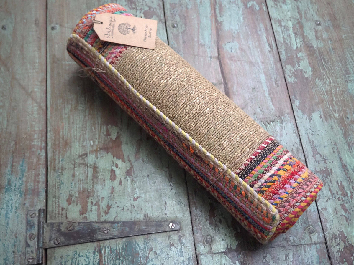 Munja And Reclaimed Fabric Eco Table Runner