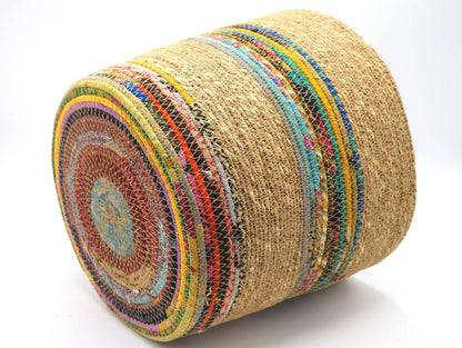 Munja And Reclaimed Fabric Eco Planter With Removable Metal Liner - Set Of 3