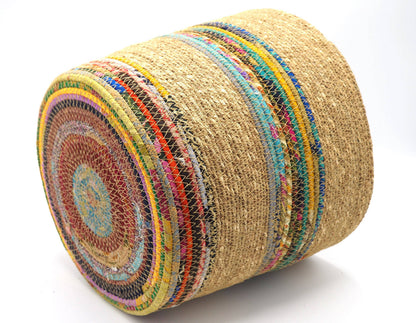 Munja And Reclaimed Fabric Eco Planter With Removable Metal Liner - Large