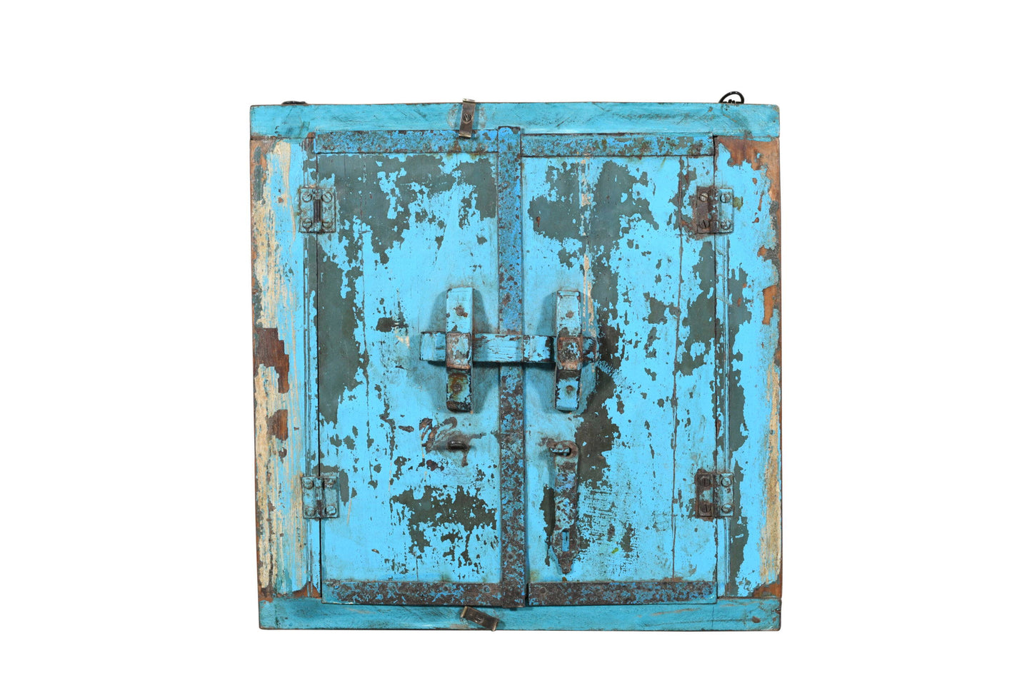 Fine Antique Indian Teak Wood Shutter Window Mirror
