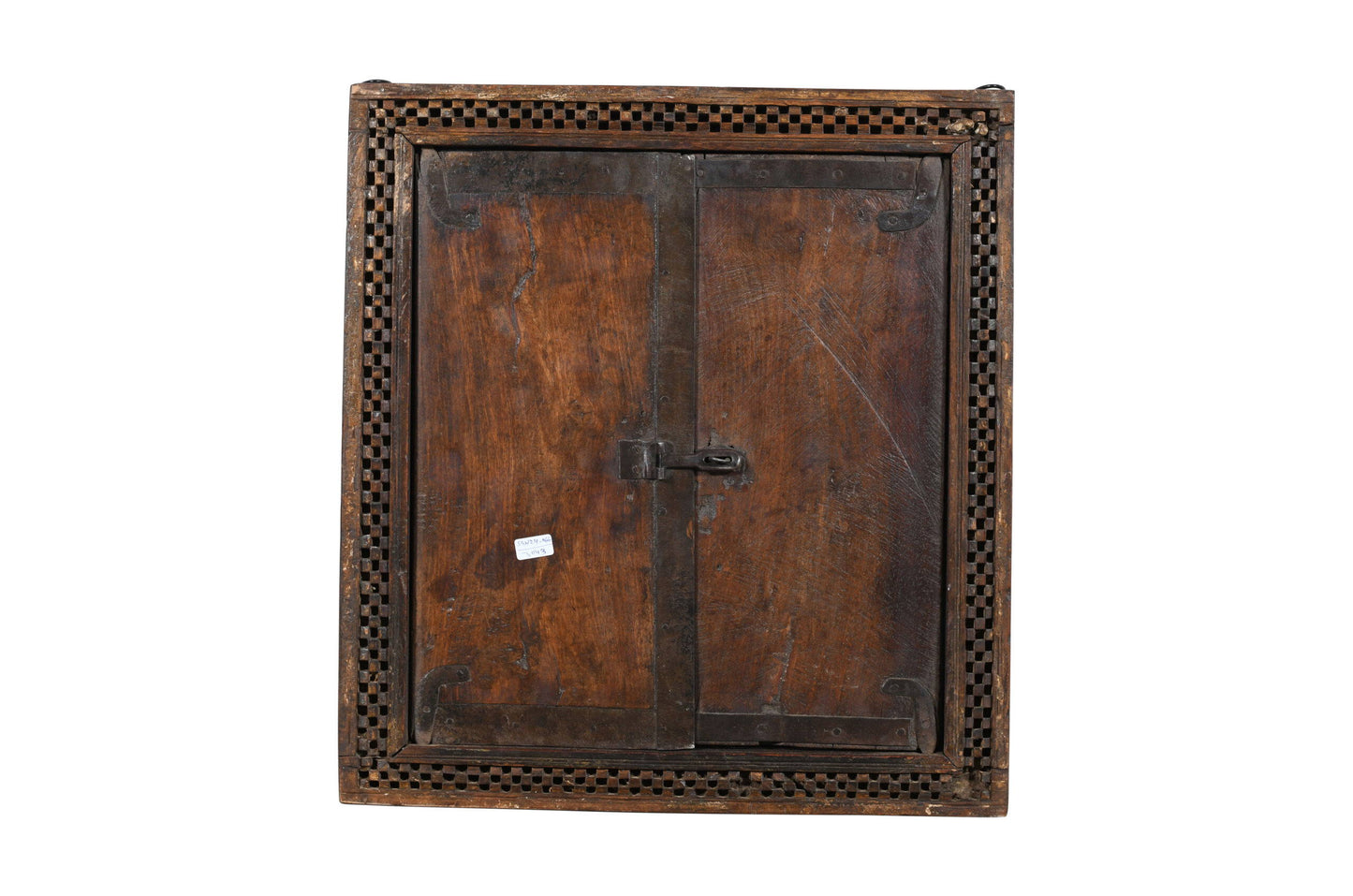 Fine Antique Indian Teak Wood Shutter Window Mirror