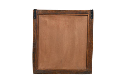 Fine Antique Indian Teak Wood Shutter Window Mirror