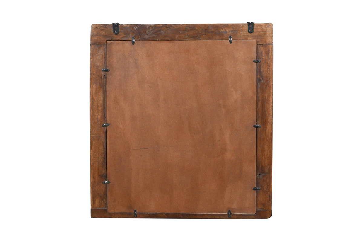Fine Antique Indian Teak Wood Shutter Window Mirror