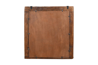 Fine Antique Indian Teak Wood Shutter Window Mirror