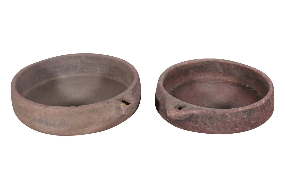Antique Indian Hand Carved Stone Kundi Bowls