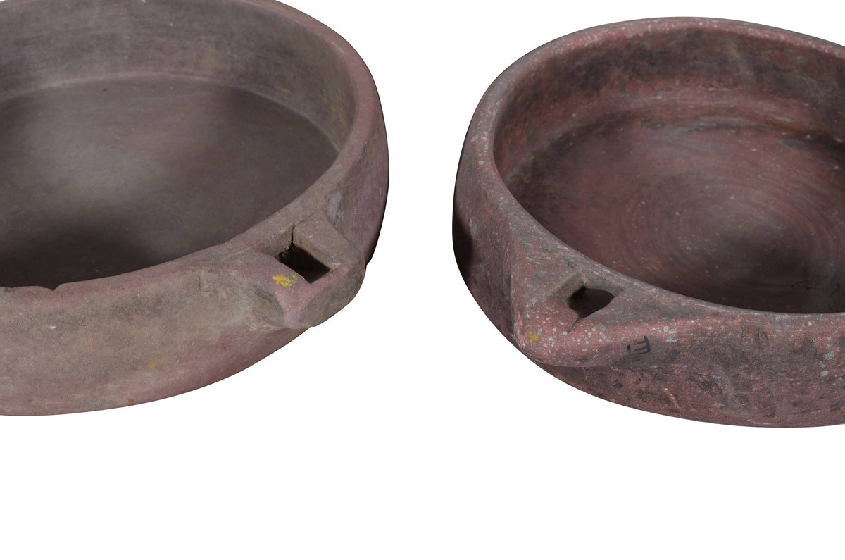Antique Indian Hand Carved Stone Kundi Bowls