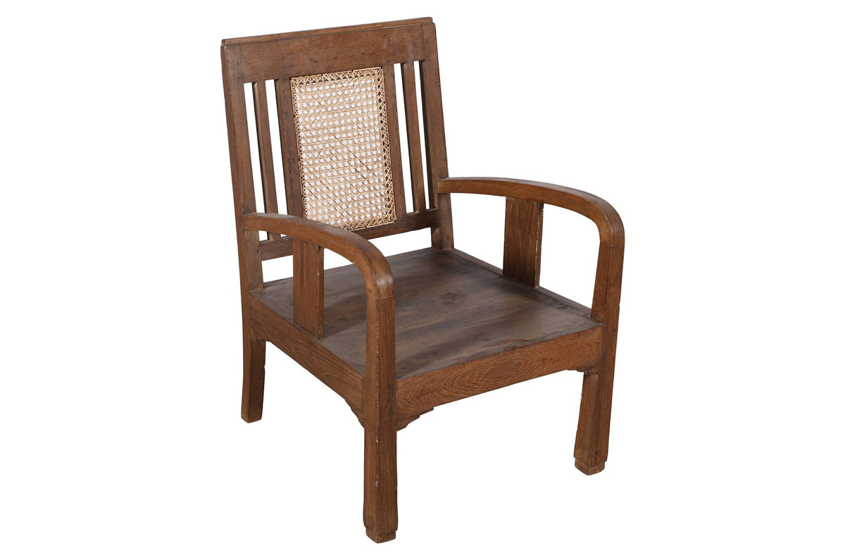 Set Of 4 Antique Indian Teak Wood Plantation Chairs