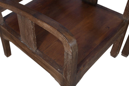 Set Of 4 Antique Indian Teak Wood Plantation Chairs