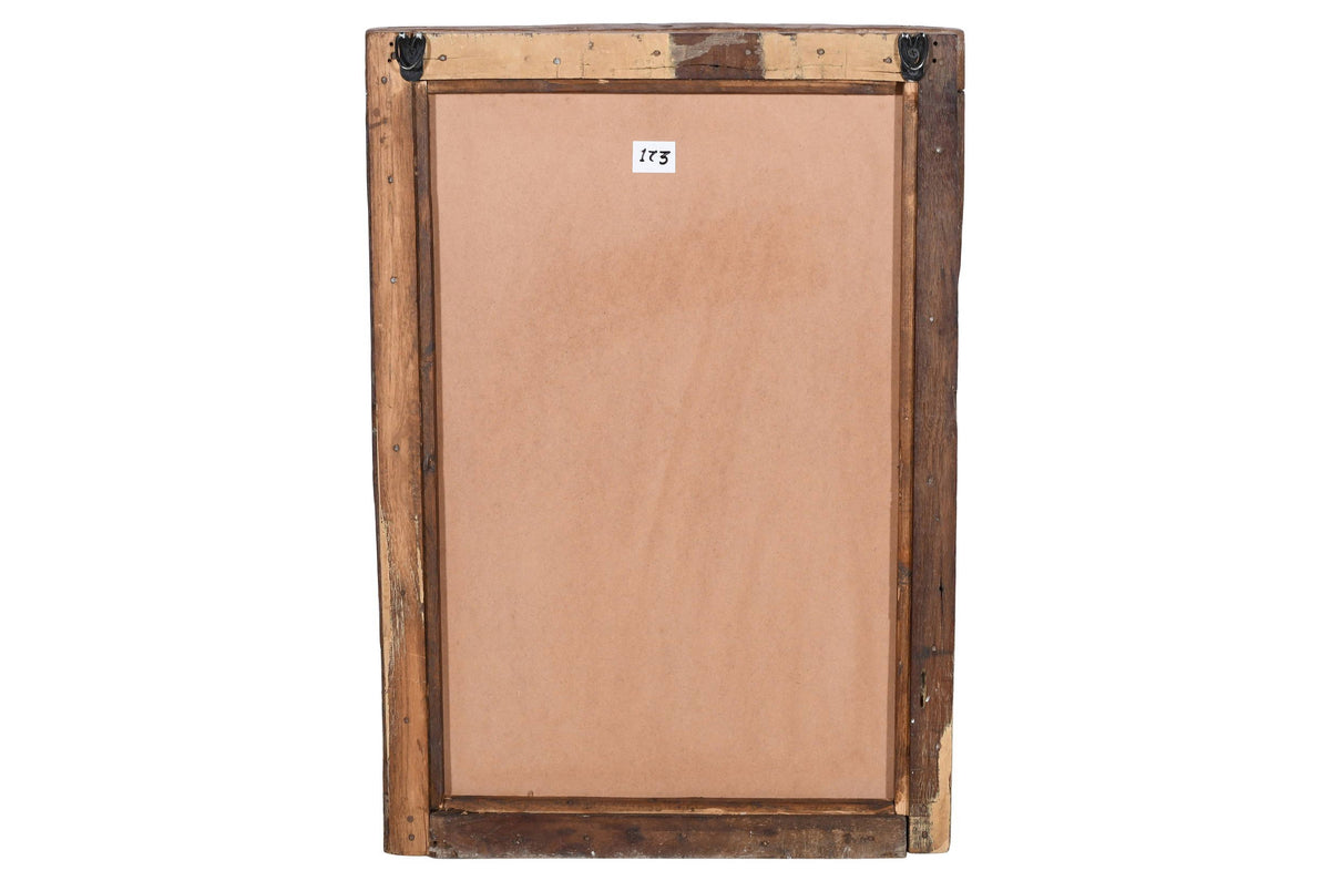 Antique Indian Teak Wood Shutter Windows Mirror