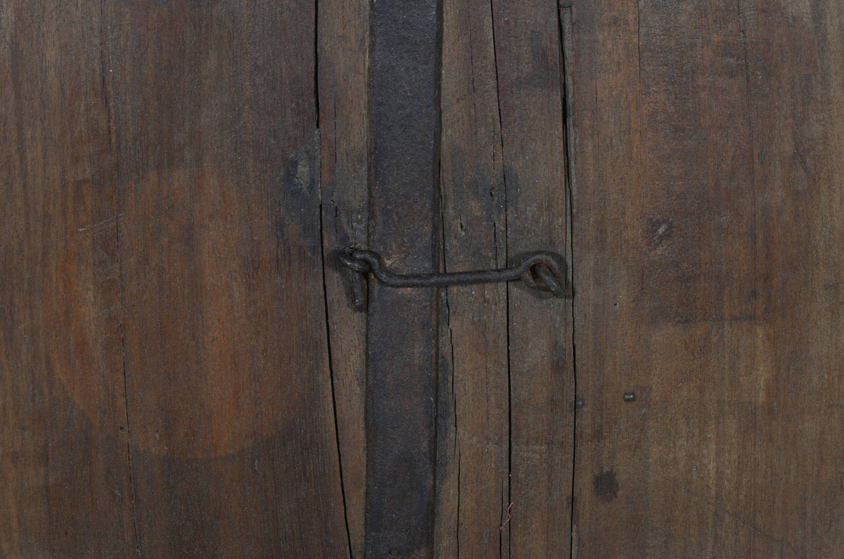 Antique Indian Teak Wood Shutter Windows Mirror
