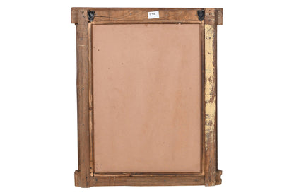 Antique Indian Teak Wood Shutter Windows Mirror