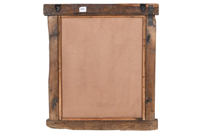 Antique Indian Teak Wood Shutter Windows Mirror