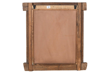 Antique Indian Teak Wood Shutter Windows Mirror