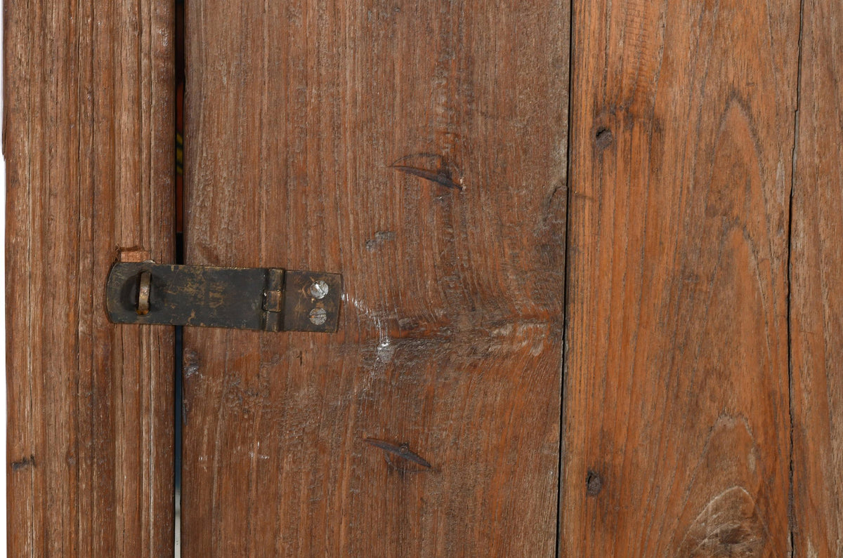 Antique Indian Teak Wood Shutter Windows Mirror