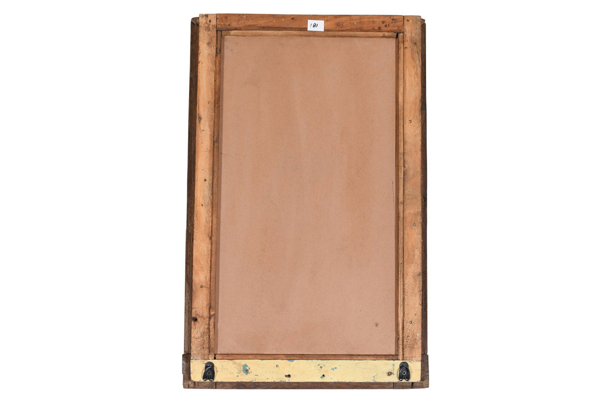 Antique Indian Teak Wood Shutter Windows Mirror
