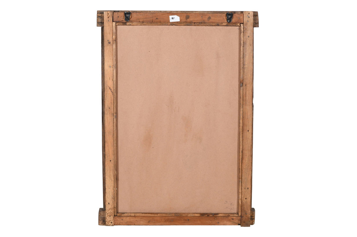 Antique Indian Teak Wood Shutter Windows Mirror