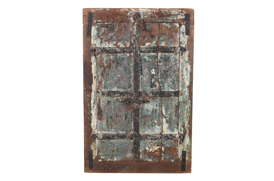Antique Indian Teak Wood Shutter Windows Mirror