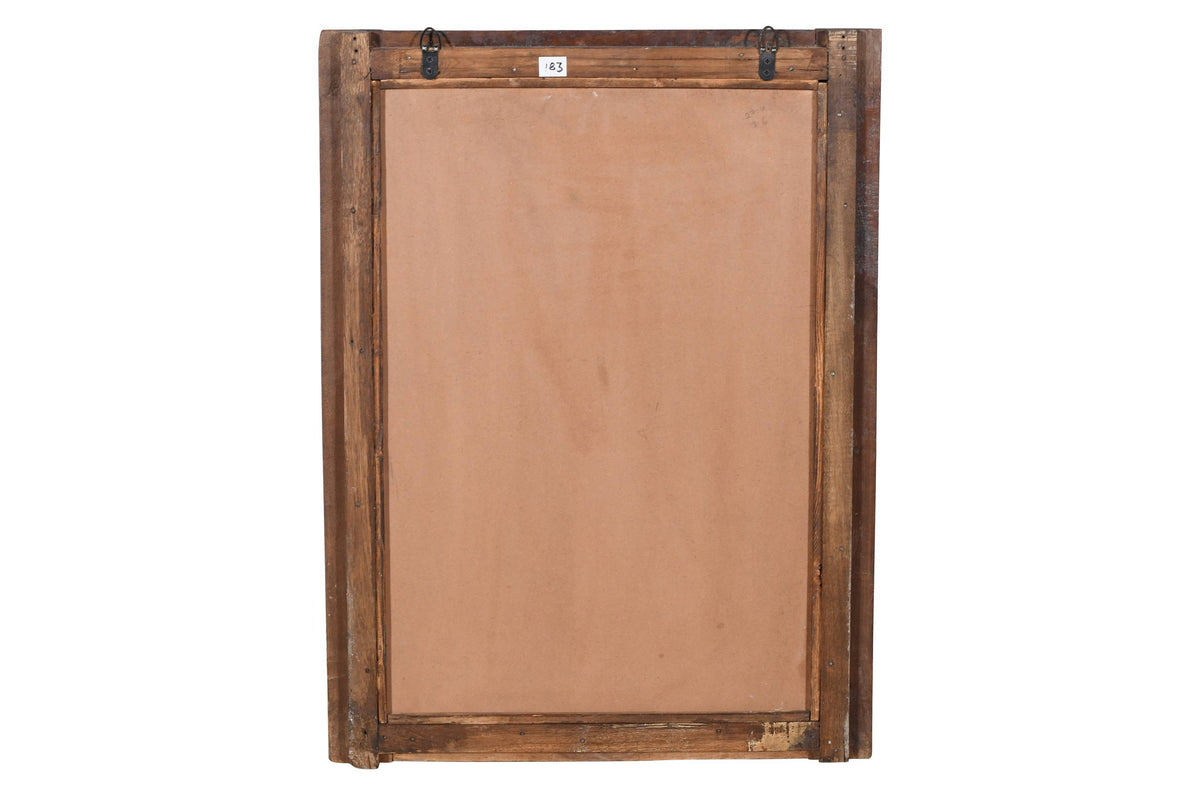 Antique Indian Teak Wood Shutter Windows Mirror