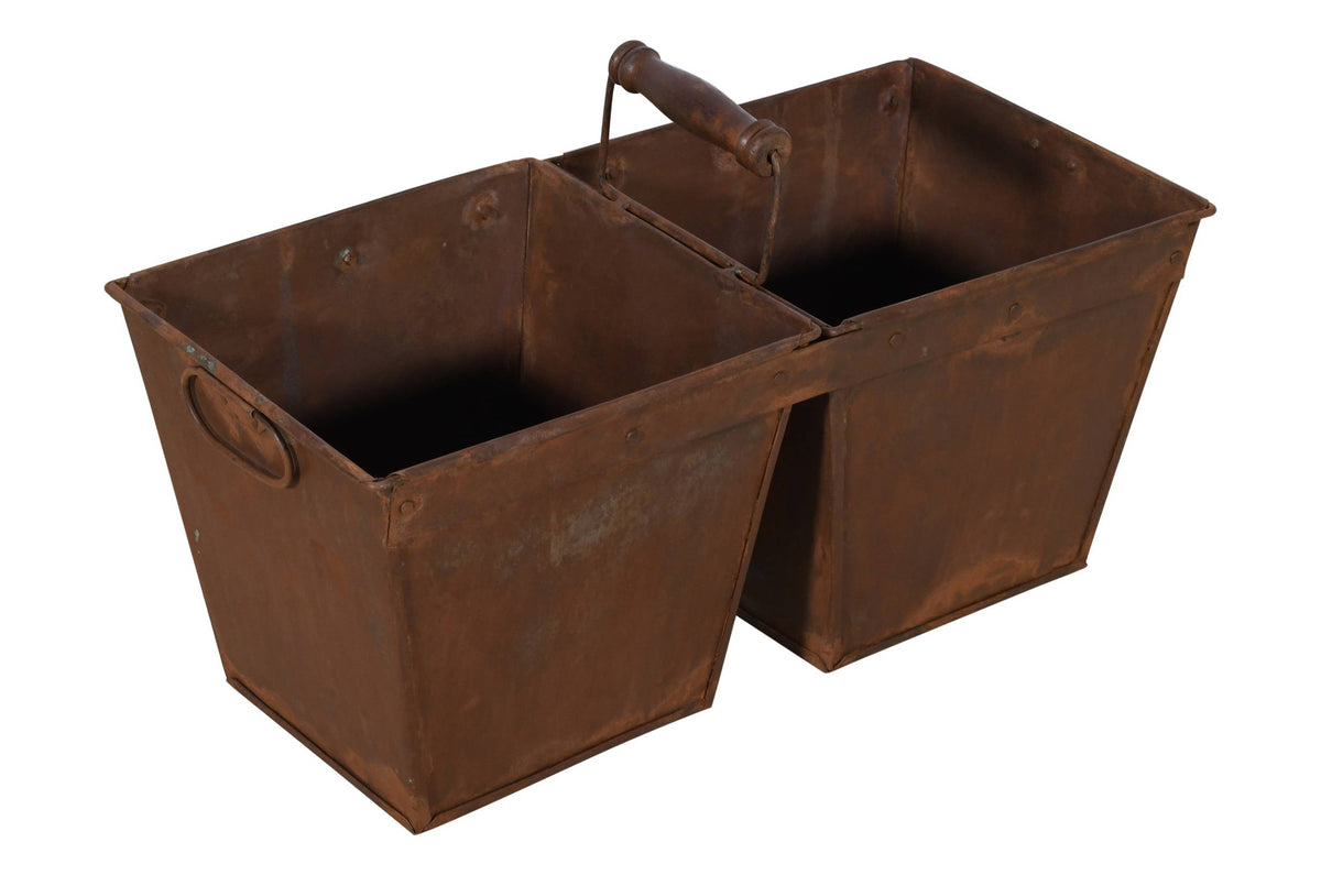 Vintage Indian Iron Double Carriage Pots