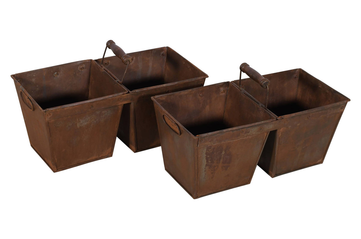 Vintage Indian Iron Double Carriage Pots