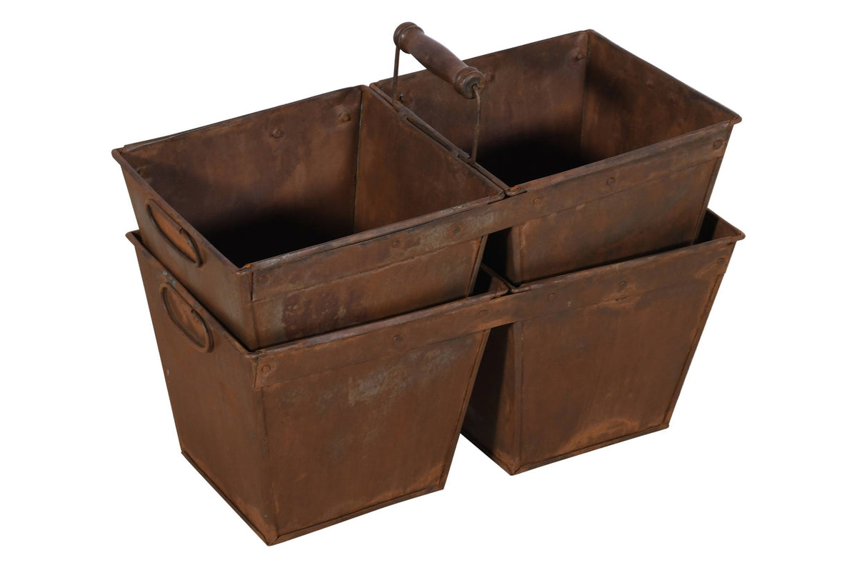 Vintage Indian Iron Double Carriage Pots