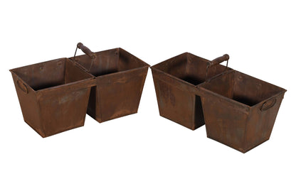 Vintage Indian Iron Double Carriage Pots
