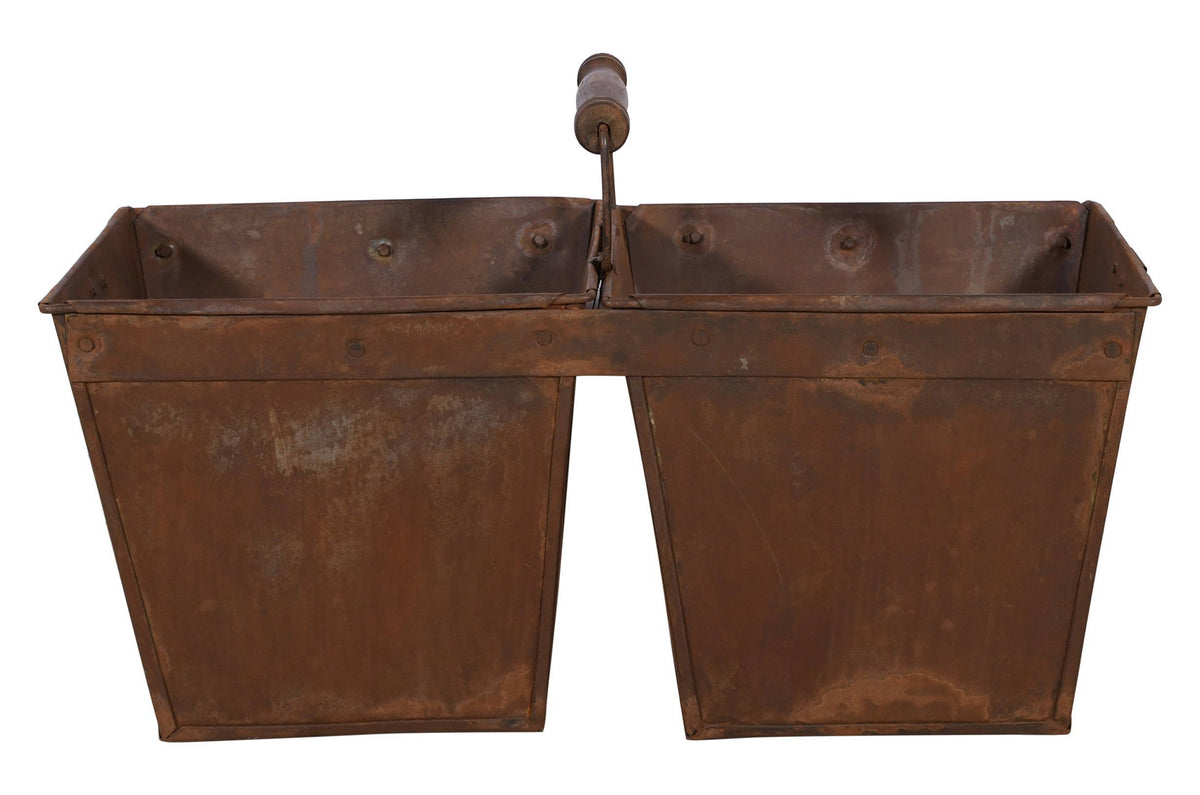 Vintage Indian Iron Double Carriage Pots