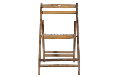 Pair Of Vintage Teak Wood Folding Garden Or Cafe Chairs