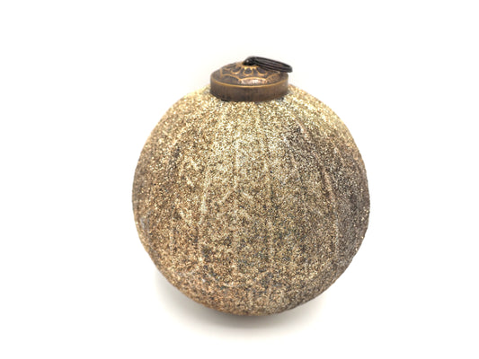 GLITTER CRACKLE BAUBLE IN ANTIQUE SILVER MERCURY FINISH
