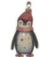 Enamel And Iron Hanging Penguin with hat Decoration