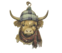 Enamel And Iron Hanging Highland Cow Decoration
