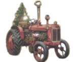 Enamel And Iron Hanging Tractor Decoration