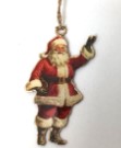 Enamel And Iron Hanging Santa Decoration