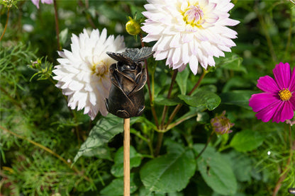 Butterfly On Rose Cane or Stake Topper